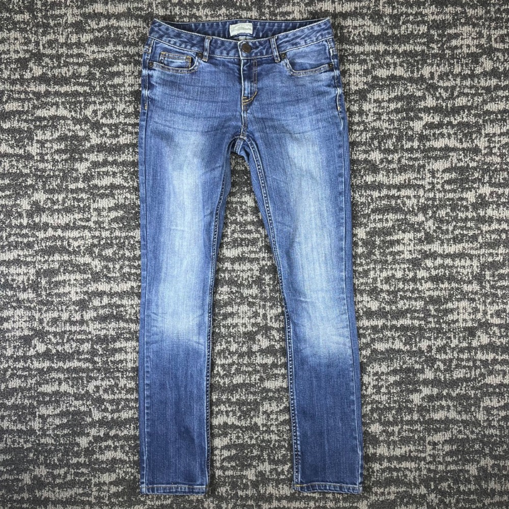 Aeropostale Ashley Ultra Skinny Jeans Womens 3/4 Short Blue Medium Wash Denim